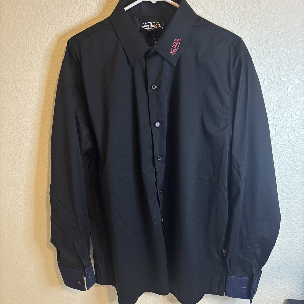 VON DUTCH MEN'S BLACK‎ WITH RED TIGER GRAPHIC SHIRT, SIZE M - Picture 9 of 9